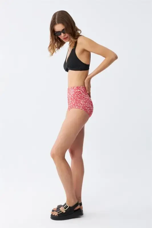 Akbeniz Women's Padded High Waist Bikini Set - Black - 3