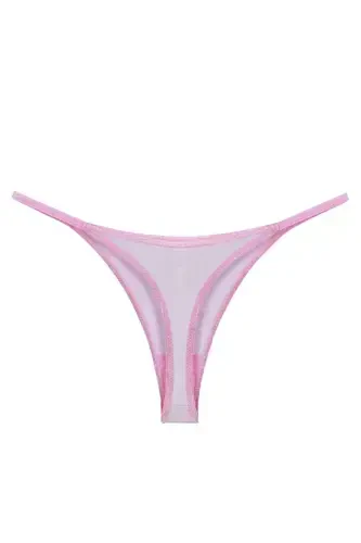Akbeniz Women's Pink Transparent 2-Piece Thong Slip - AKBENIZ (1)