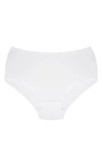 Akbeniz Women's Plus Size Briefs White 40264 - 1