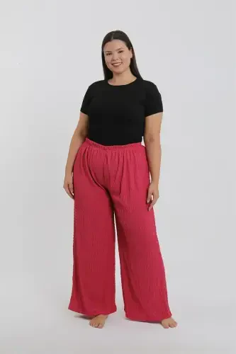 Akbeniz Women's Plus Size Coral Color Relaxed Fit Baggy Bottom - AKBENIZ (1)
