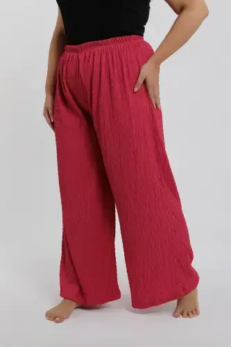 Akbeniz Women's Plus Size Coral Color Relaxed Fit Baggy Bottom - AKBENIZ (1)