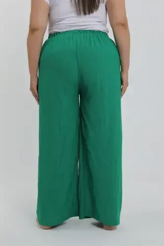 Akbeniz Women's Plus Size Green Relaxed Fit Baggy Pants - 6