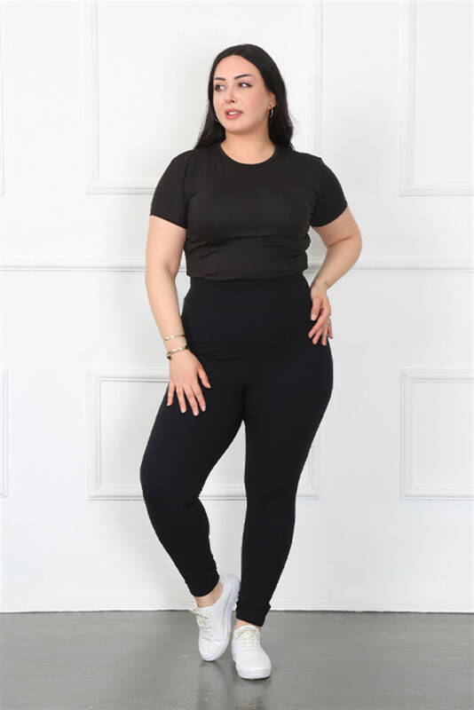 Akbeniz Women's Plus Size Micro Leggings 5913 - 2