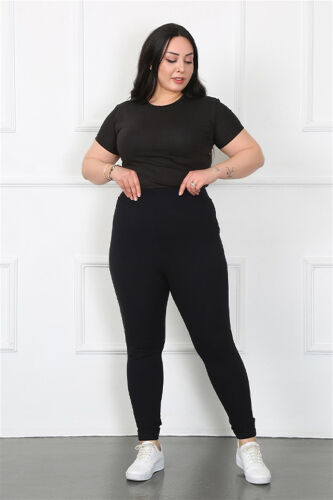 Akbeniz Women's Plus Size Micro Leggings 5913 - 3