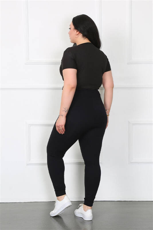 Akbeniz Women's Plus Size Micro Leggings 5913 - 4