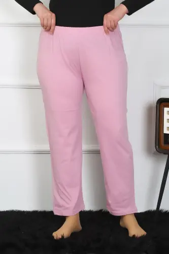 Akbeniz Women's Plus Size Pink Single Bottom Pajamas 27505 - 3