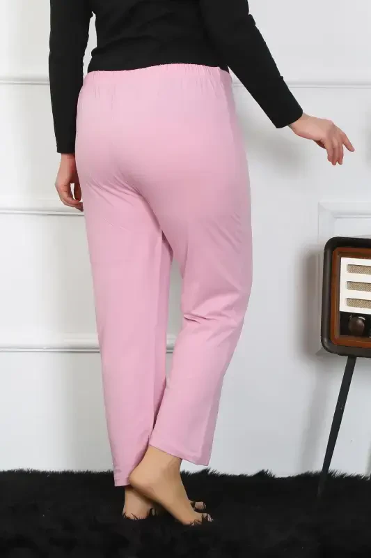 Akbeniz Women's Plus Size Pink Single Bottom Pajamas 27505 - 2