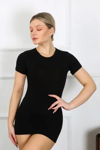 Akbeniz Women's Short Sleeve Bodysuit 232 - 1