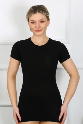 Akbeniz Women's Short Sleeve Bodysuit 232 - AKBENIZ (1)