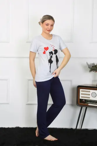 Akbeniz Women's Short Sleeve Knit Pajama Set 4208 - 2