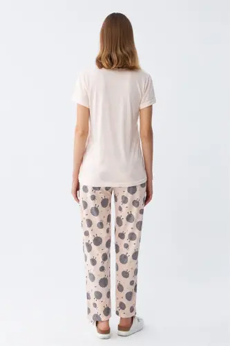 Akbeniz Women's Short Sleeve Pajama Set 20410 - 7