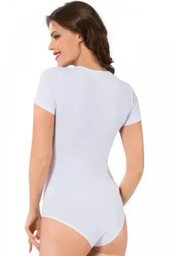 Akbeniz Women's Short Sleeve Snap Crotch Bodysuit 242 - 2