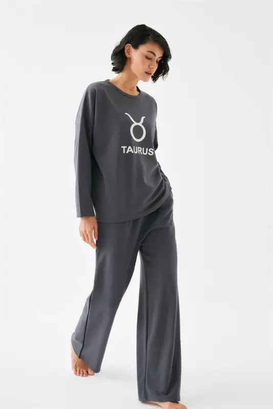 Akbeniz Women's Smoked Taurus Oversize 2 Thread Tracksuit Loungewear Set - 4