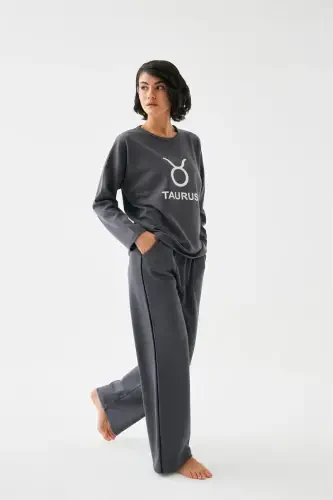 Akbeniz Women's Smoked Taurus Oversize 2 Thread Tracksuit Loungewear Set - AKBENIZ (1)