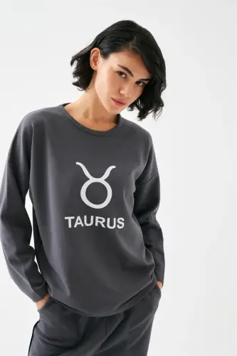 Akbeniz Women's Smoked Taurus Oversize 2 Thread Tracksuit Loungewear Set - 5