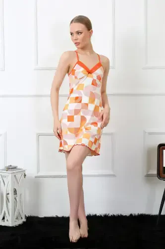 Akbeniz Women's Spaghetti Strap Knitted Nightgown 405 - AKBENIZ (1)