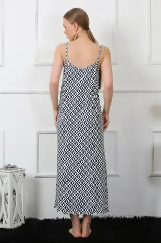 Akbeniz Women's Spaghetti Strap Long Nightgown 821 - 4