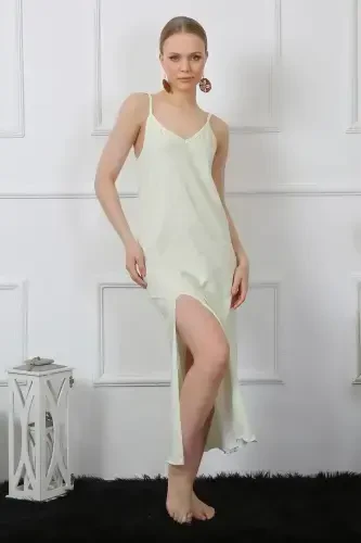 Akbeniz Women's Spaghetti Strap Long Nightgown 822 - 3