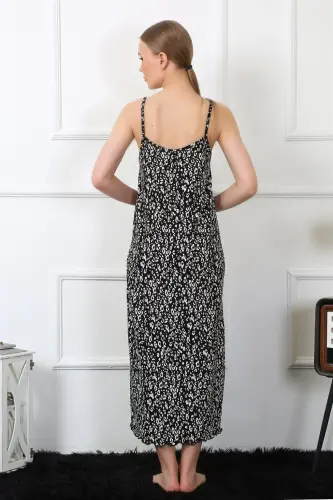 Akbeniz Women's Spaghetti Strap Long Nightgown 824 - 4