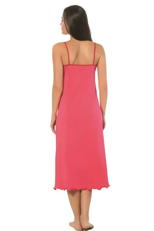 Akbeniz Women's Spaghetti Strap Long Nightgown 902 - 2