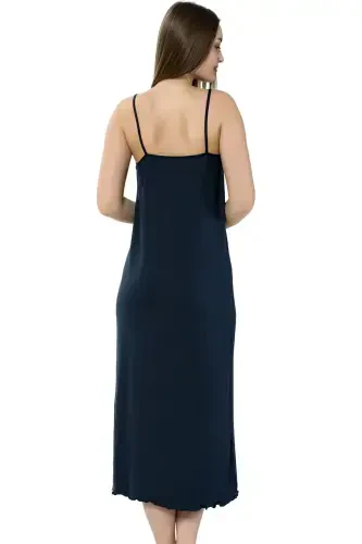 Akbeniz Women's Spaghetti Strap Long Nightgown 911 - AKBENIZ (1)