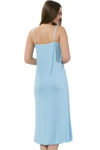 Akbeniz Women's Spaghetti Strap Long Nightgown 914 - AKBENIZ (1)