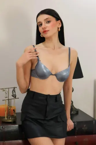 Akbeniz Women's Support Balenli Bra 4931 Gray - AKBENIZ (1)