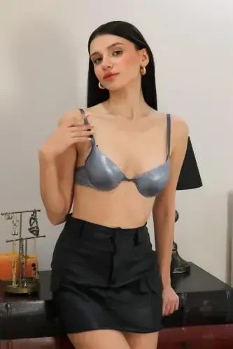 Akbeniz Women's Support Balenli Bra 4931 Gray - AKBENIZ (1)