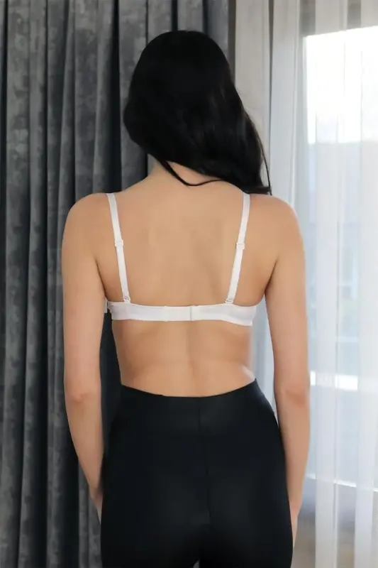 Akbeniz Women's Supported Underwire Bra 4930 White - 5