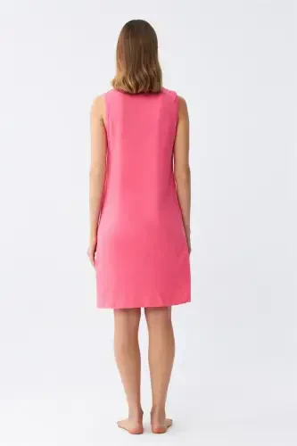 Akbeniz Women's Thick Strap Knitted Nightgown Fuchsia 14001 - 4