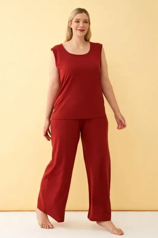 Akbeniz Women's Tile Plus Size Knitted Set - AKBENIZ