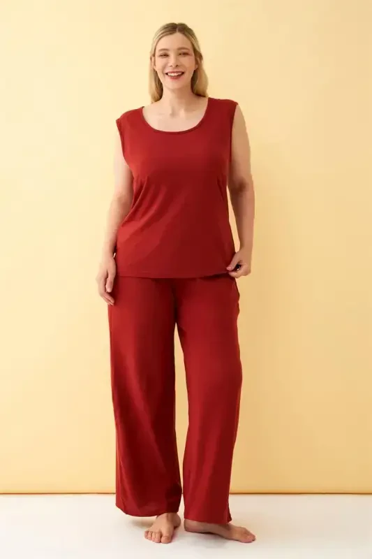 Akbeniz Women's Tile Plus Size Knitted Set - 2