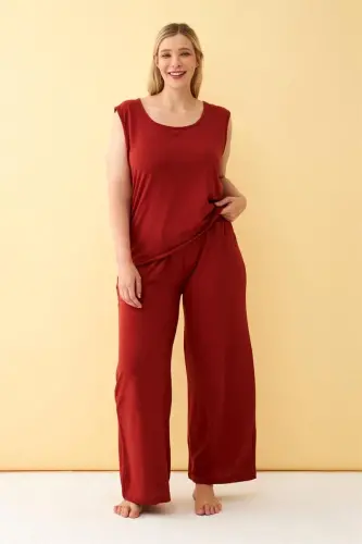 Akbeniz Women's Tile Plus Size Knitted Set - 3
