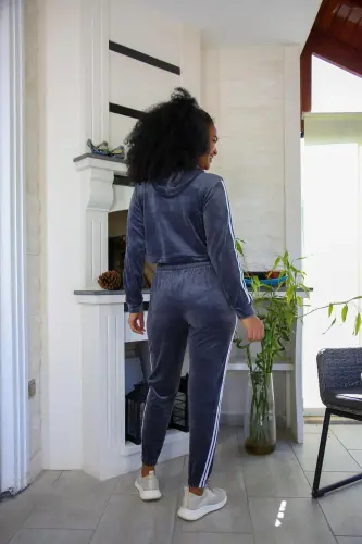 Akbeniz Women's Velvet Hoodie Tracksuit 9054 - 4
