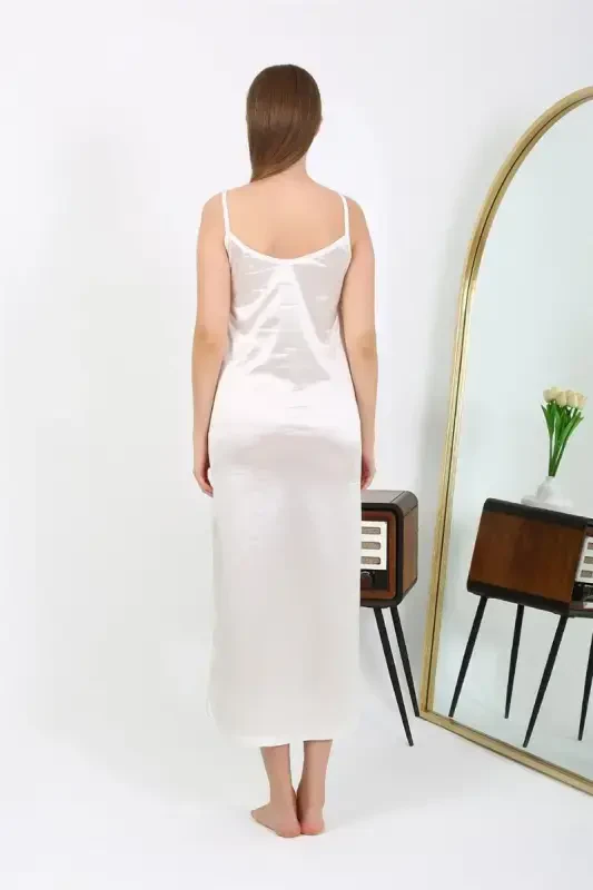 Akbeniz Yirtmaçli Uzun Saten Keçalik Ekru 7410 - 4