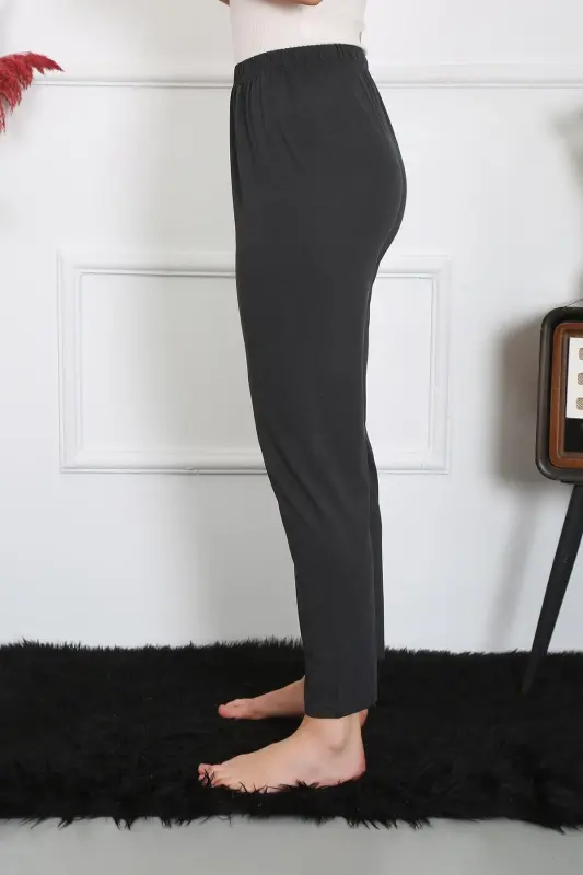 Акбениз Женские Хлопковые Трикотажные Штаны от Пижамы Серого Цвета 27514 - 4