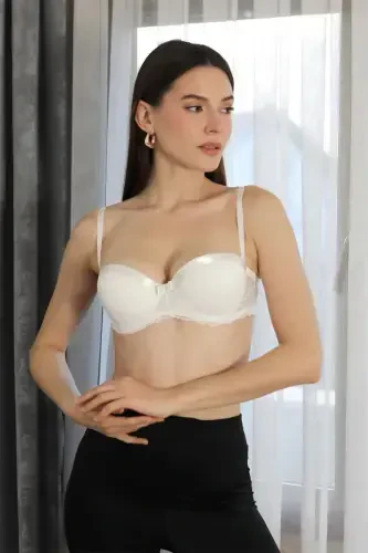 Akbeniz Женский Бюстгальтер без бретелек с косточками 2012 Экрю - Modazone (1)