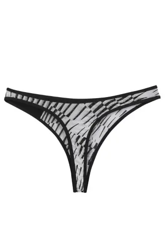Akbeniz Женский Черный Белый Узорчатый Комплект из 2-х Стрингов Танга Слип - AKBENIZ (1)