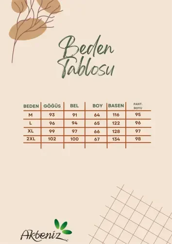 Акбениз Женский Фиолетовый Пижамный Комплект с Карманами и Принтом Кролика с Лапками 