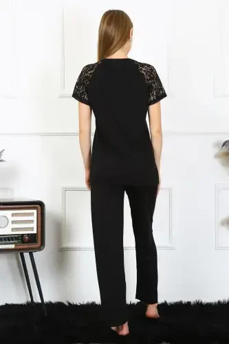 Акбениз Женский Комплект Пижамы С Кружевом И Трикотажем 4147 - 4