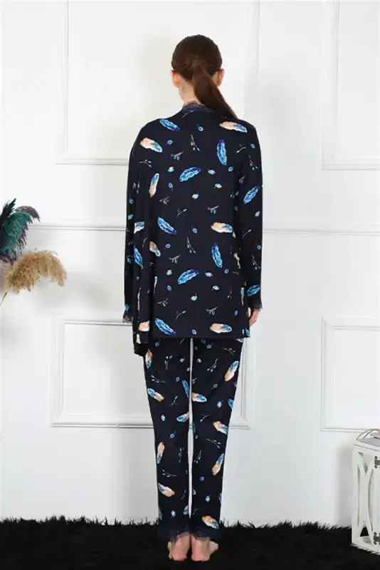 Акбениз Женский комплект халата 3шт 16105 - 4