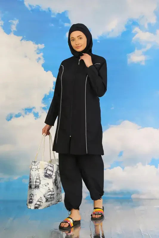 Акбениз Женский Полный Комплект для Плавания в Темно-синем Цвете 31060 - AKBENIZ