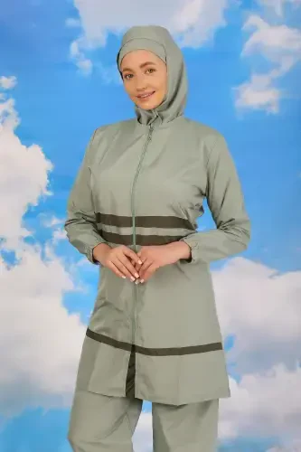 Акбениз Женский Полный Купальник для Плавания с Полным Покрытием, Цвет Морской Волны 31061 