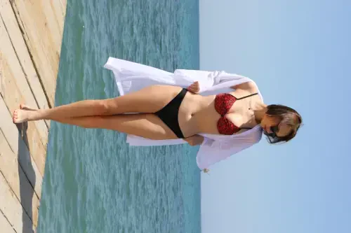 Акбениз Женское Кимоно Парео Пляжное Платье Белое 38049 - 7