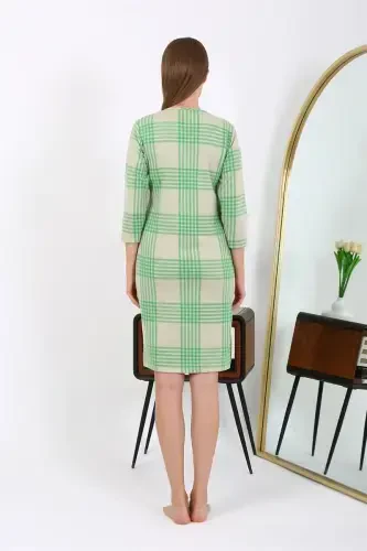 Akebeniz Paxta Uy Ko'ylagi Tunik Kechki Ko'ylak Yashil 13131 - 4