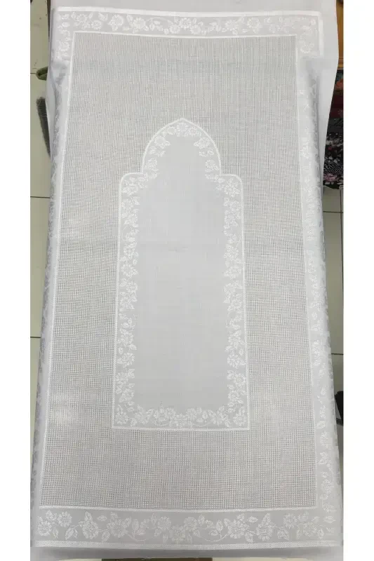 Akella Smart Prayer Rug Gray Color with Embroidery Gray-White - 1