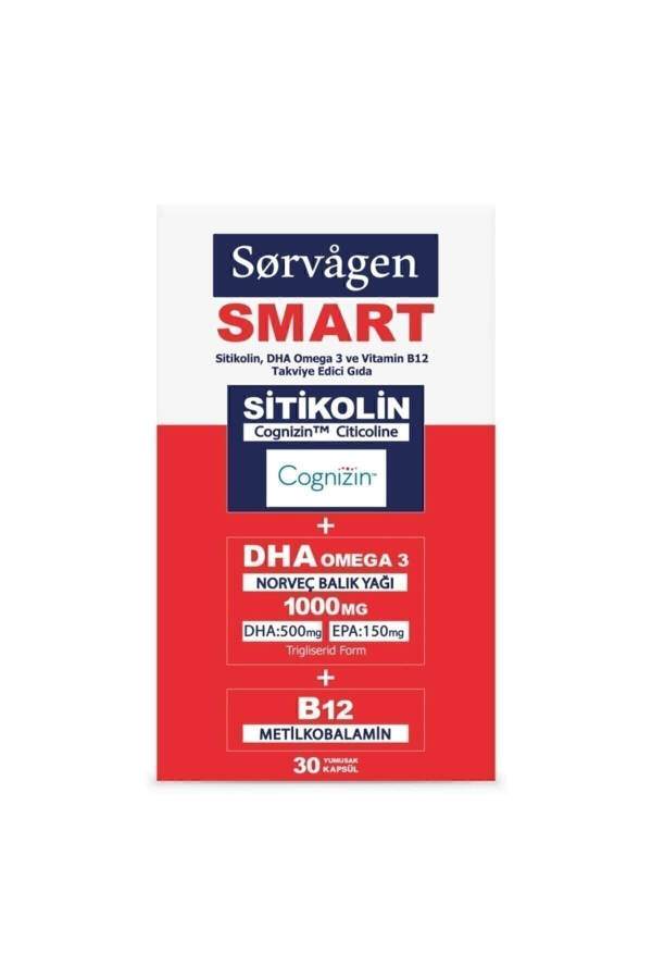 Akıllı 30 Kapsül (Sitikolin Dha Omega 3 Ve B12 İçeren Takviye Edici Gıda) - 2