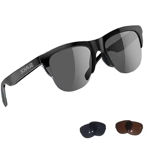 Smart Glasses Open Ear Bluetooth Sunglasses for Men Women 5.3 Bluetooth Smart Sunslasses Touch Control Music Calling with Replaceable UV Filtered Lenses, Storage Case for Outdoor Running Cycling - 1