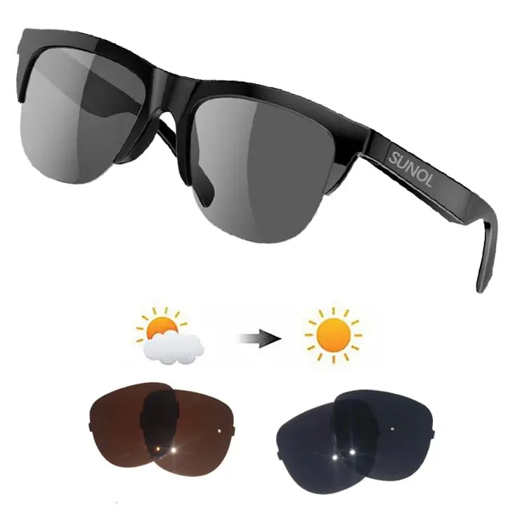 Smart Glasses Open Ear Bluetooth Sunglasses for Men Women 5.3 Bluetooth Smart Sunslasses Touch Control Music Calling with Replaceable UV Filtered Lenses, Storage Case for Outdoor Running Cycling - 6