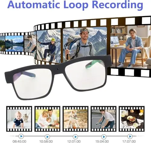 Smart Glasses Outdoor Wearable Glasses Sports Eye Glasses Recording Motorcycle Riding Scenery, Built-in 32G Memory Card - 4